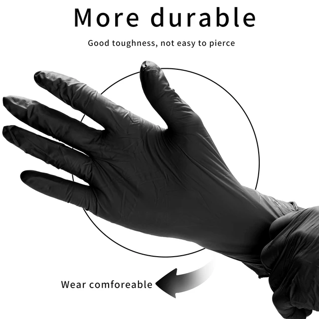 Alt view image 2 of 6 - Vinyl Disposable Gloves,Medium,100 Pack,Powder Free,Cleaning Service Gloves, Latex Free