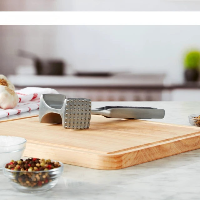 Alt view image 5 of 7 - Gourmet Multi Sided Meat Tenderizer for Pounding Meats, Nuts, Shellfish, ect, Hang Hole for Easy Storage, Hand Wash, One Size, Black
