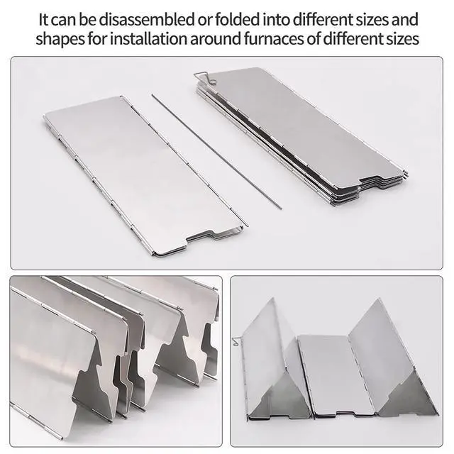 Alt view image 6 of 7 - 16 Plates Aluminum Stove Windshield with Drawstring Bag | for Camping, Butane Stoves