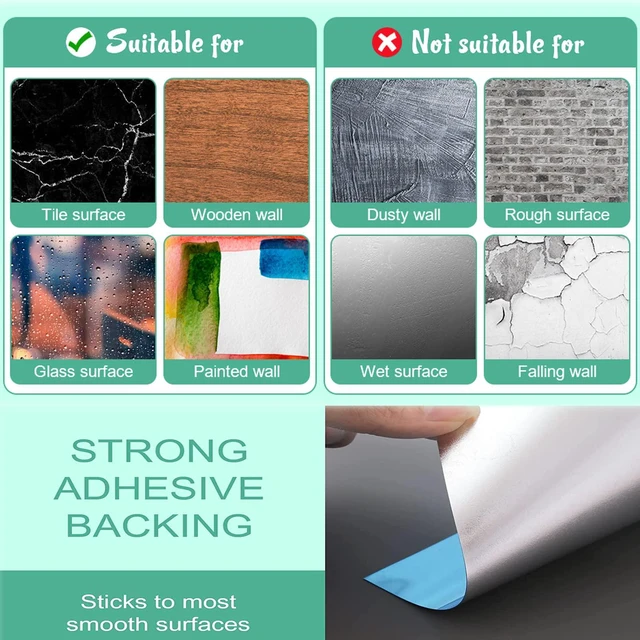 Alt view image 5 of 7 - 8" x 6" Self Adhesive Acrylic Mirror Sheet, 12 Pack Flexible Shatterproof Non Glass Body Mirror Tiles Large Self Adhesive Mirror Stickers for Bathroom Bedroom Home Baby Playroom Gym Wall Decor 0.2mm