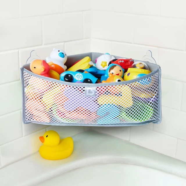 Alt view image 3 of 4 - High 'n Dry Corner Bath Toy Organizer and Storage, Grey