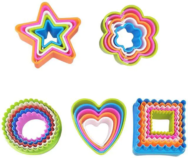 Main image of 25 PCS Cookie Cutter Set Multi-size Sandwich Fondant Cake Fruit Vegetable Shapes Cutter Set