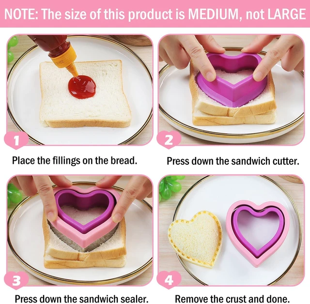 Alt view image 3 of 7 - 8 Pcs Sandwich Cutter Cookie Cutter Uncrustable Bread Maker