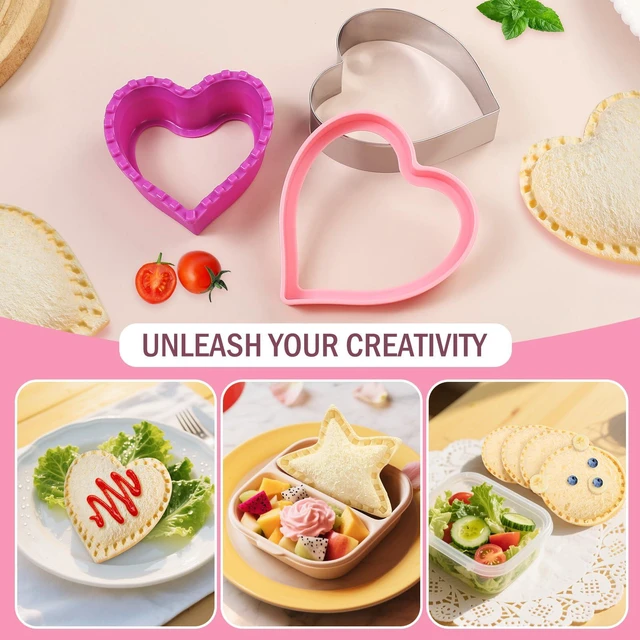 Alt view image 6 of 7 - 8 Pcs Sandwich Cutter Cookie Cutter Uncrustable Bread Maker