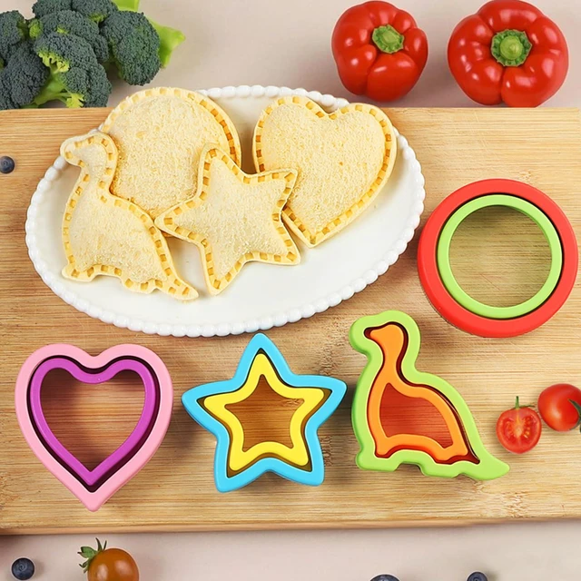 Alt view image 7 of 7 - 8 Pcs Sandwich Cutter Cookie Cutter Uncrustable Bread Maker