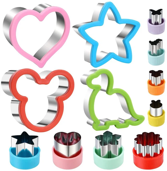 Main image of Sandwich Cookie Cutters Set, Dinosaur,Heart,Star,Mouse,Sandwich Knife Cookie Knife Vegetable Cutter Food Grade Cookie Mould.(12Pcs)