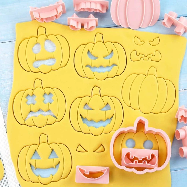 Alt view image 5 of 7 - Mini Pumpkin Cookie Cutters, DIY 3d Halloween Raised Design Cookie Stamps | Cookie Cutter Set suitable for Frosting Decoration, Mini Gingerbread Pie Molds, Day of The Dead Decorations