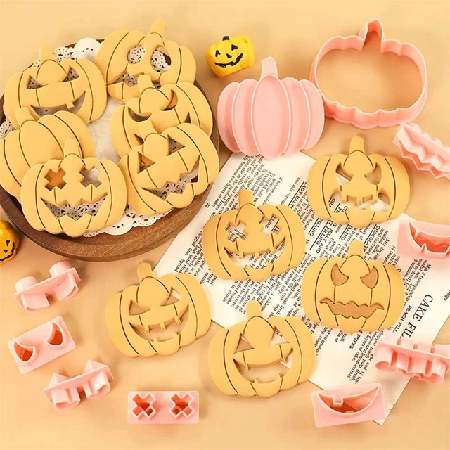 Alt view image 7 of 7 - Mini Pumpkin Cookie Cutters, DIY 3d Halloween Raised Design Cookie Stamps | Cookie Cutter Set suitable for Frosting Decoration, Mini Gingerbread Pie Molds, Day of The Dead Decorations