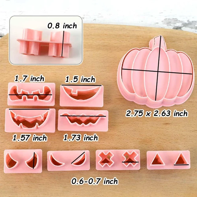 Alt view image 2 of 7 - Mini Pumpkin Cookie Cutters, DIY 3d Halloween Raised Design Cookie Stamps | Cookie Cutter Set suitable for Frosting Decoration, Mini Gingerbread Pie Molds, Day of The Dead Decorations