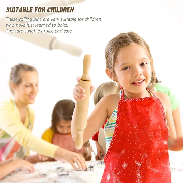 Alt view image 3 of 7 - 6 Pack 8 Inch Mini Wood Rolling Pin,Great for Children Kids Girls and Boys,Small Wooden Rollers for Art and Crafting,Baking,Cookie Dough,Cooking,Clay,Play Doh
