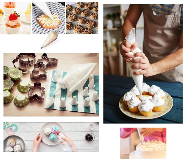 Alt view image 5 of 6 - Piping Pastry Bag Pack of 100 Plastic Disposable Cream Pastry Bag Cake Icing Sugarcraft Cupcake Piping Decorating Tool For Baking Supplies (Small 25.5CMx26CMx15.5CM)