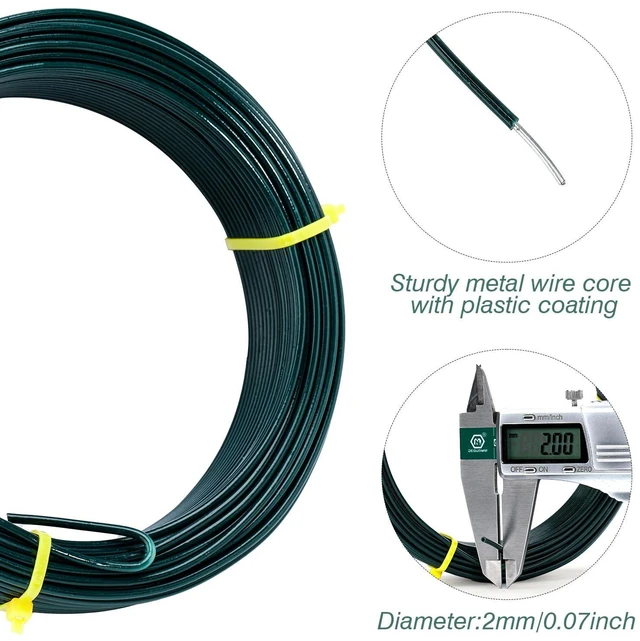 Alt view image 2 of 6 - Green Garden Wire 2mm- 100 Feet Garden Plant Ties Plant Wire for Climbing Plants Plants Twist Ties for Tomatoes Support Vines Vegetables Flowers Indoor & Outdoor Gardening Training