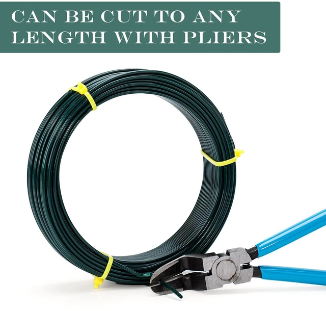 Alt view image 3 of 6 - Green Garden Wire 2mm- 100 Feet Garden Plant Ties Plant Wire for Climbing Plants Plants Twist Ties for Tomatoes Support Vines Vegetables Flowers Indoor & Outdoor Gardening Training
