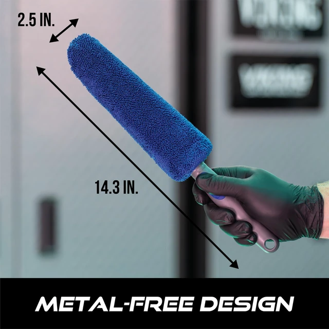 Alt view image 3 of 6 - Microfiber Wheel Cleaning Brush for Car Detailing, Metal Free Design | Car Cleaning Brush for Car Detailing Kit, Clean Exhaust Tips, Wheels, and Rims