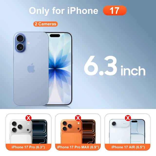 Alt view image 2 of 7 - Magnetic for iPhone 17 Case with Stand Clear | (Screen Protector)(Compatible with MagSafe)(Military Grade Shockproof) Transparent Drop Protection Slim Phone Case,6.3"