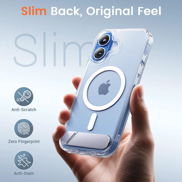 Alt view image 7 of 7 - Magnetic for iPhone 17 Case with Stand Clear | (Screen Protector)(Compatible with MagSafe)(Military Grade Shockproof) Transparent Drop Protection Slim Phone Case,6.3"