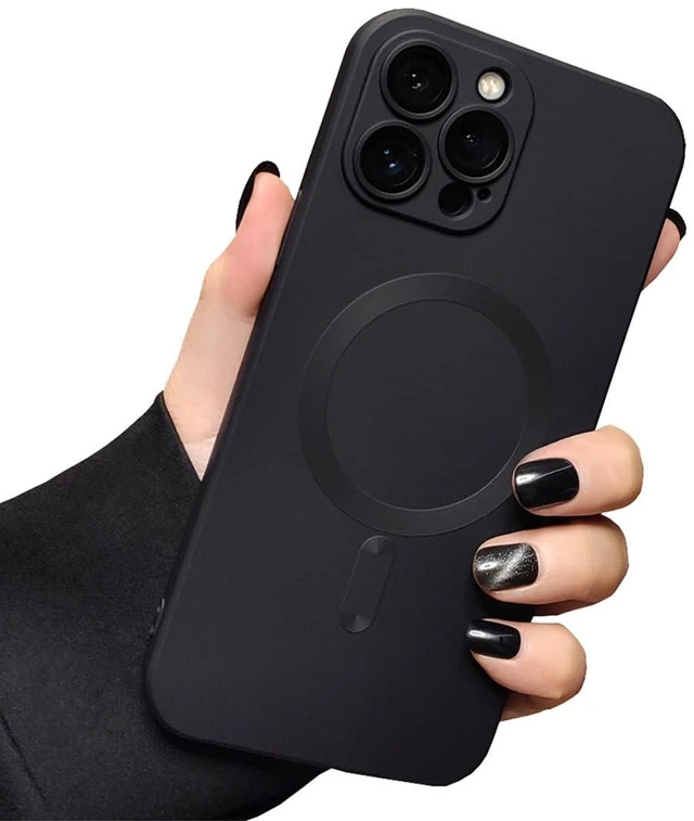 Main image of Magnetic Case for iPhone 13 Pro Max Phone Case Accossories with Full Camera Len Protector Durable Silicone Slim Shockproof Cute Cellphone Cover for iPhone 13 Pro Max -6.7'' Black
