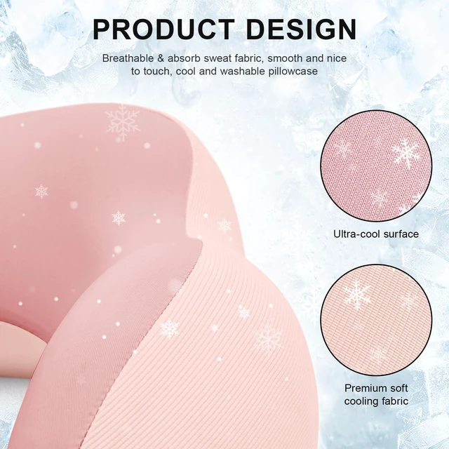 Alt view image 3 of 5 - Travel Pillow for Airplane Memory Foam Neck Pillow, Soft & Support Travel Pillow for Travelling, Sleeping Rest, Car, Train and Home Use (Pink)
