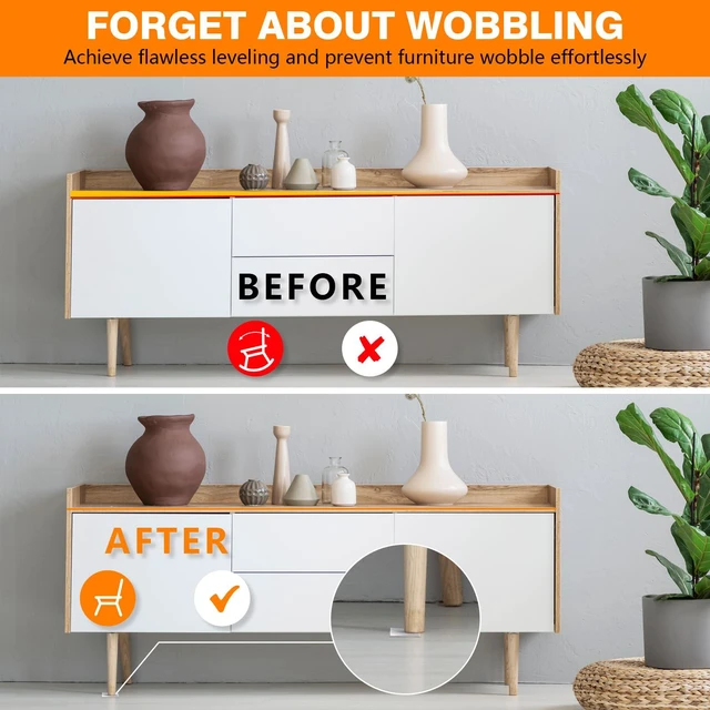 Alt view image 6 of 7 - Flexible Plastic Shims 12pcs Kit Size Variety | Clear Leveling Kit for Home Improvement | Furniture Leg Stabilizers | Table & Toilet Shims - Trim-to-Fit Wedges | Stackable Design | Furniture Levelers