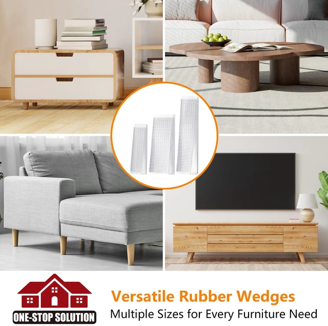 Alt view image 4 of 7 - Flexible Plastic Shims 12pcs Kit Size Variety | Clear Leveling Kit for Home Improvement | Furniture Leg Stabilizers | Table & Toilet Shims - Trim-to-Fit Wedges | Stackable Design | Furniture Levelers