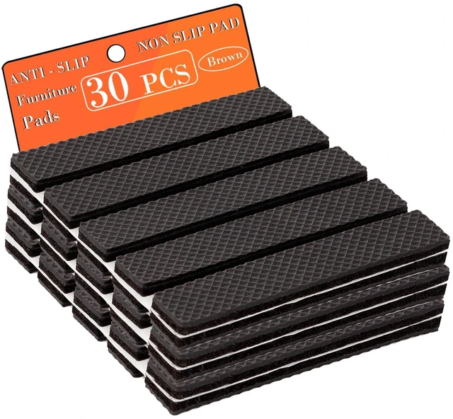 Main image of Non Slip Furniture Pads - Furniture Grippers for Hardwood Floors, 30 PCS Brown Non Skid Pads for Furniture Legs, Self Adhesive Rubber Furniture Floor Protectors - Keep Furniture in Place