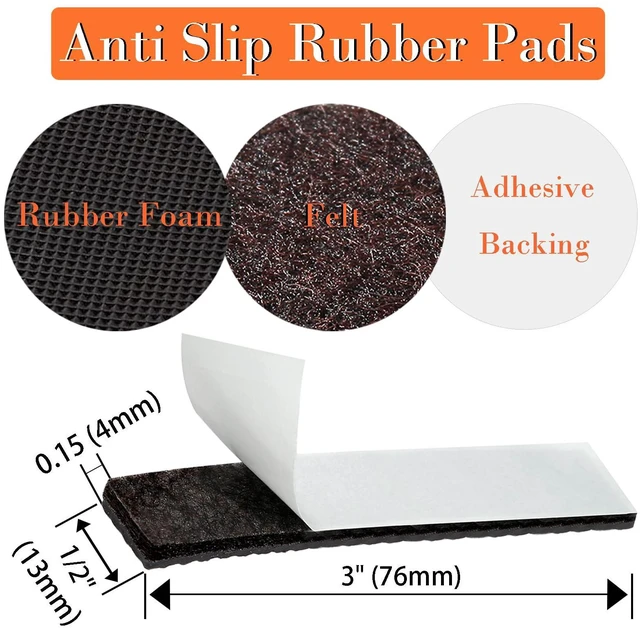 Alt view image 3 of 7 - Non Slip Furniture Pads - Furniture Grippers for Hardwood Floors, 30 PCS Brown Non Skid Pads for Furniture Legs, Self Adhesive Rubber Furniture Floor Protectors - Keep Furniture in Place