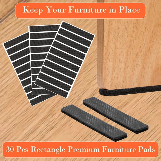 Alt view image 4 of 7 - Non Slip Furniture Pads - Furniture Grippers for Hardwood Floors, 30 PCS Brown Non Skid Pads for Furniture Legs, Self Adhesive Rubber Furniture Floor Protectors - Keep Furniture in Place
