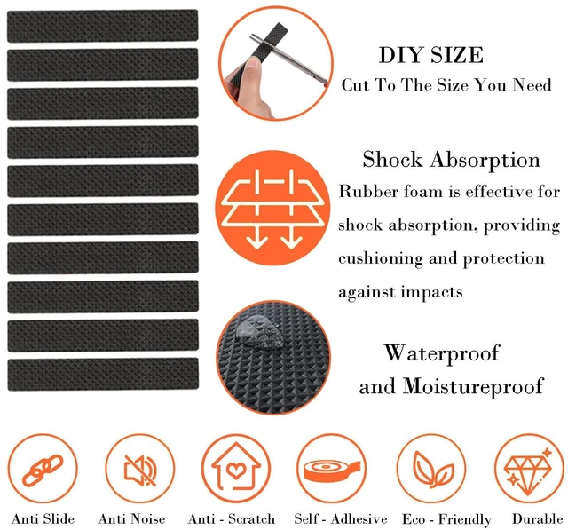 Alt view image 6 of 7 - Non Slip Furniture Pads - Furniture Grippers for Hardwood Floors, 30 PCS Brown Non Skid Pads for Furniture Legs, Self Adhesive Rubber Furniture Floor Protectors - Keep Furniture in Place