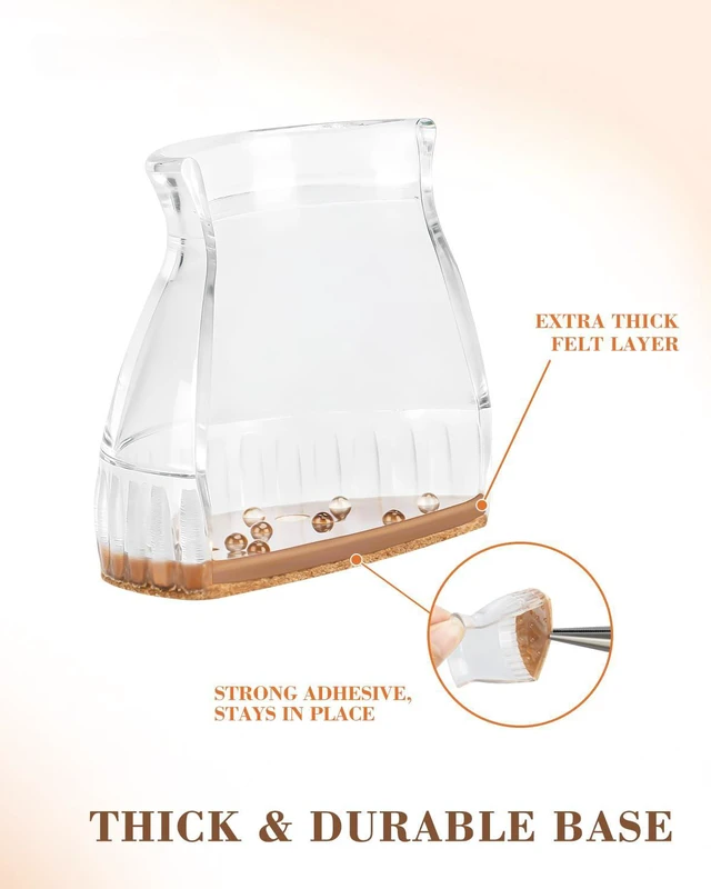 Alt view image 7 of 7 - 24 Pcs Chair Leg Floor Protectors for Hardwood Floors | Silicone Chair Feet Covers with Felt Pads, Anti-Scratch & Noise-Reducing Furniture Sliders, Fit Round Legs(1.3" to 1.97")