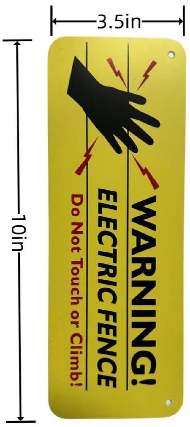 Alt view image 2 of 4 - 8-Pack Warning Electric Fence Safe Sign, 10"x 3.5" Plastic Sign