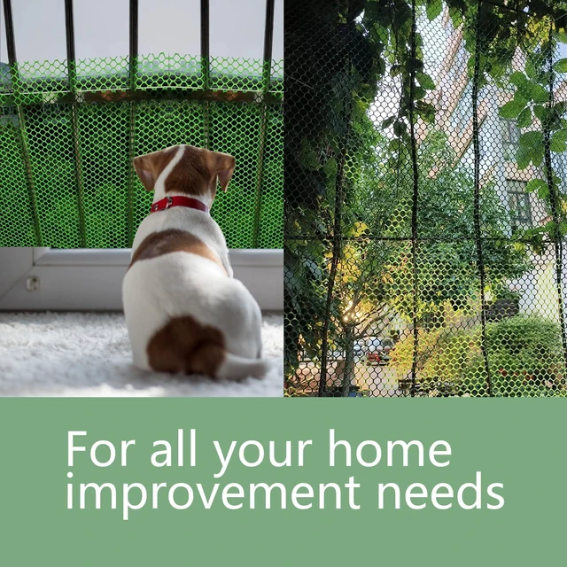Alt view image 6 of 7 - Pet Proof Barrier Net, Black Plastic Chicken Wire Mesh Fencing 15.7IN x 6.56FT, Balcony Cat Safety Net & Garden Snake Barrier, Heavy Duty Protection for Chicken Coops, Rabbit Hutches, Dog Kennels