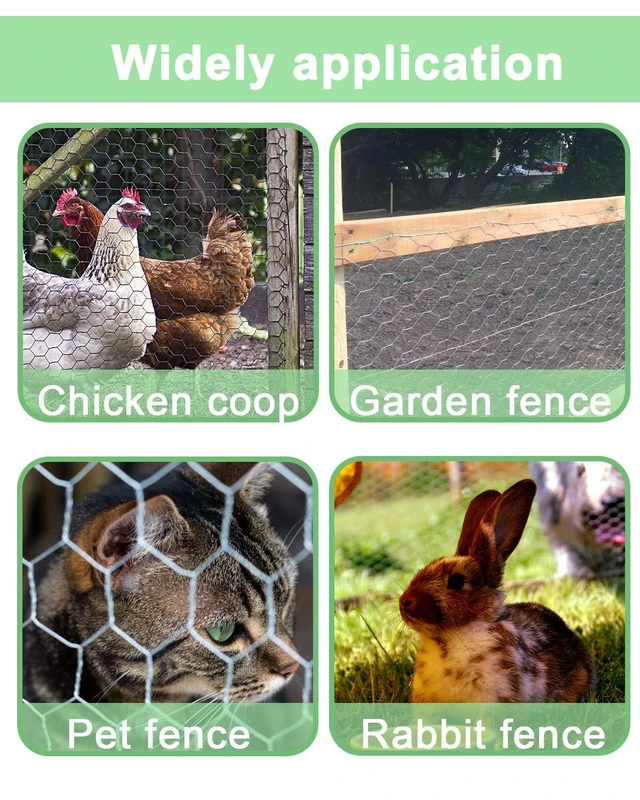 Alt view image 4 of 7 - Garden Poultry Black Chicken Wire - 13.7 '' × 157 '' Chicken Wire for Crafts, Garden Fence Animal Barrier, 0.8 inch Mesh Poultry Netting Fence, Pet/Rabbit/Chicken Wire Fencing