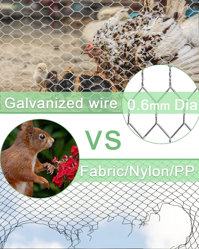 Alt view image 7 of 7 - Garden Poultry Black Chicken Wire - 13.7 '' × 157 '' Chicken Wire for Crafts, Garden Fence Animal Barrier, 0.8 inch Mesh Poultry Netting Fence, Pet/Rabbit/Chicken Wire Fencing