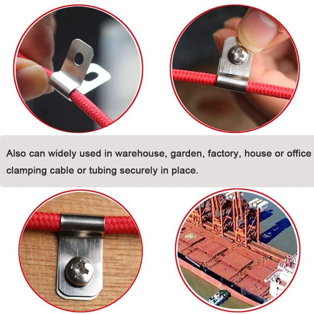 Alt view image 7 of 7 - 100 Pcs Fence Wire Clamps Agricultural Fencing Mounting Clips, Stainless Steel Cord Clamp for Mount 12-16 Gauge Welded Wire to Wood, Metal or Vinyl Fence