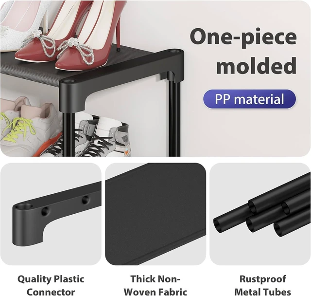 Alt view image 4 of 7 - Long Shoe Rack-Shoe Organizer 2 Tier Shoe Rack for Closet Front Door Entryway Garage, Stackable Free Standing and Freely Combinable Shoe Storage, Space Saving Small Shoe Shelves.