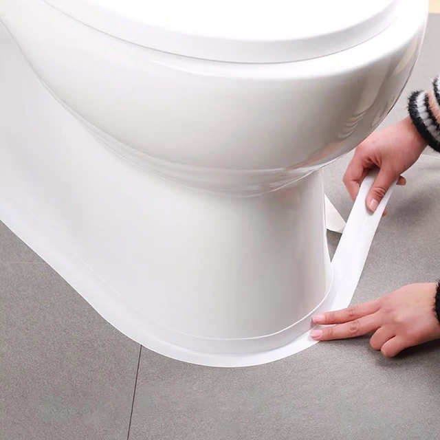 Main image of White Caulk Tape Self Adhesive Waterproof, Bathroom Peel & Stick Caulking Strip Floor Tile Wallpaper Toilet Tub Shower Wall Trim, DIY Project Renter Friendly Decor, Quick & Easy to Install in Minutes