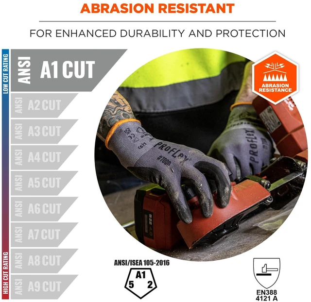 Alt view image 3 of 7 - ProFlex 7000 Nitrile Coated Work Gloves, Foam Nitrile Palms for Flexible No Slip Grip, Abrasion Resistant, 15g, Touchscreen Capable,Gray, Large