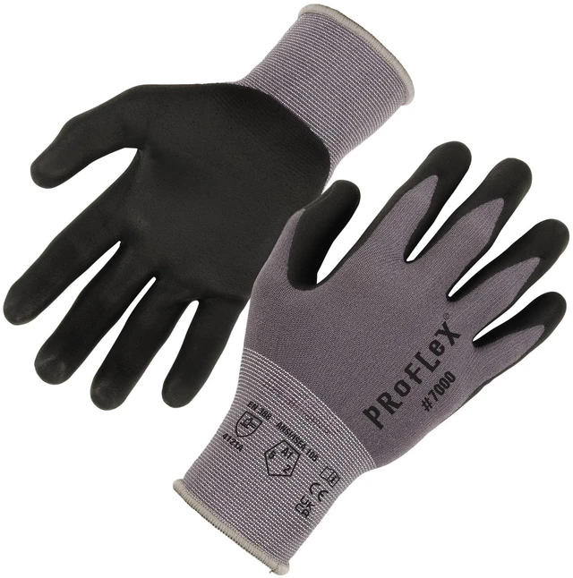 Main image of ProFlex 7000 Nitrile Coated Work Gloves, Foam Nitrile Palms for Flexible No Slip Grip, Abrasion Resistant, 15g, Touchscreen Capable,Gray, Large