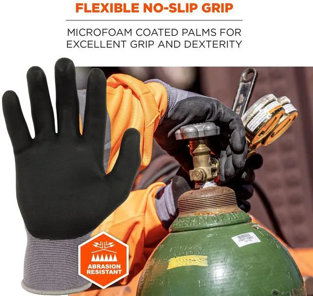 Alt view image 4 of 7 - ProFlex 7000 Nitrile Coated Work Gloves, Foam Nitrile Palms for Flexible No Slip Grip, Abrasion Resistant, 15g, Touchscreen Capable,Gray, Large