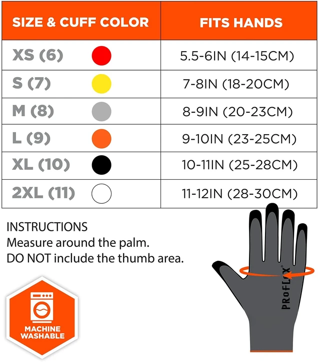 Alt view image 6 of 7 - ProFlex 7000 Nitrile Coated Work Gloves, Foam Nitrile Palms for Flexible No Slip Grip, Abrasion Resistant, 15g, Touchscreen Capable,Gray, Large