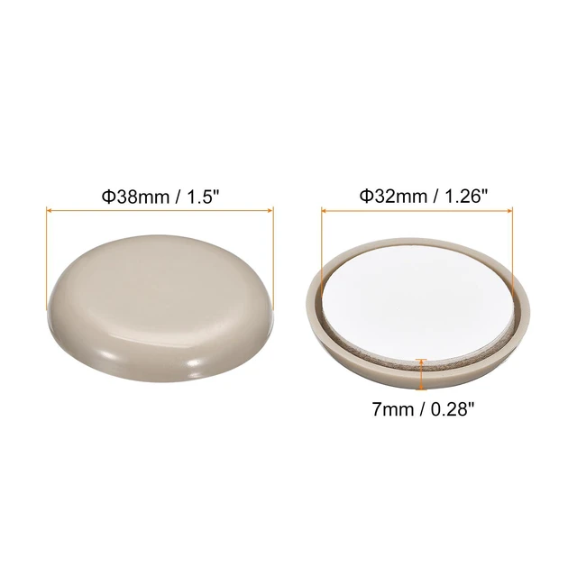 Alt view image 2 of 6 - Furniture Sliders, 16Pcs 1 1/2" - Plastic Self-Adhesive Round Sliding Pads, Chair Glides for Carpeted Tile Vinyl Hardwood Floors (Grey)