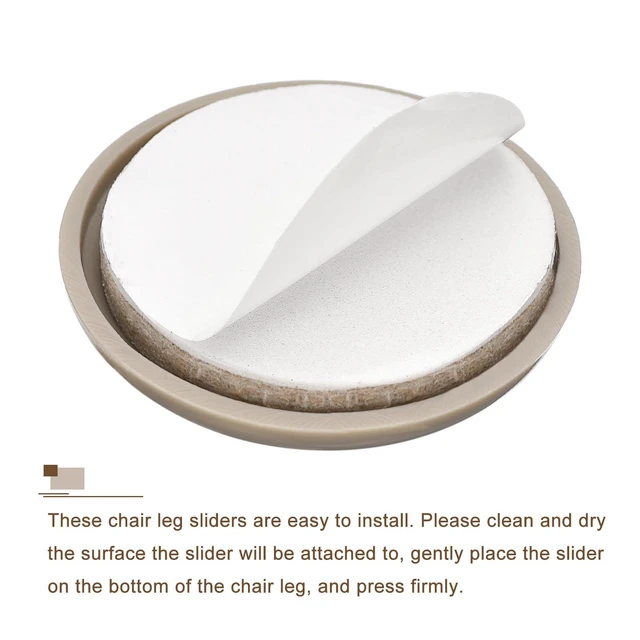 Alt view image 4 of 6 - Furniture Sliders, 16Pcs 1 1/2" - Plastic Self-Adhesive Round Sliding Pads, Chair Glides for Carpeted Tile Vinyl Hardwood Floors (Grey)