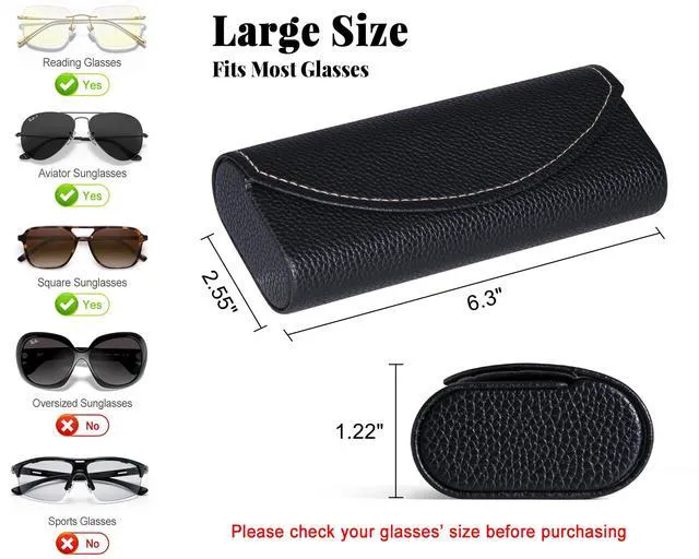 Alt view image 2 of 7 - Ultimate Glasses Case Kit, Hard Shell Sunglasses and Eyeglass Case with Cleaning Cloth, Screwdriver, Ear Hooks (Black)