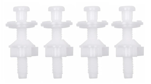 Main image of 4-Pack Toilet Seat Screws Replacement Kit Plastic Toilet Seat Bolts | Toilet Seat Hinge Bolts and Screws with Nuts and Washers, Replacement Parts for Fixing Top Mount Toilet Seat Hinges