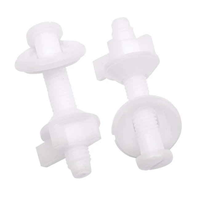 Alt view image 3 of 7 - 4-Pack Toilet Seat Screws Replacement Kit Plastic Toilet Seat Bolts | Toilet Seat Hinge Bolts and Screws with Nuts and Washers, Replacement Parts for Fixing Top Mount Toilet Seat Hinges