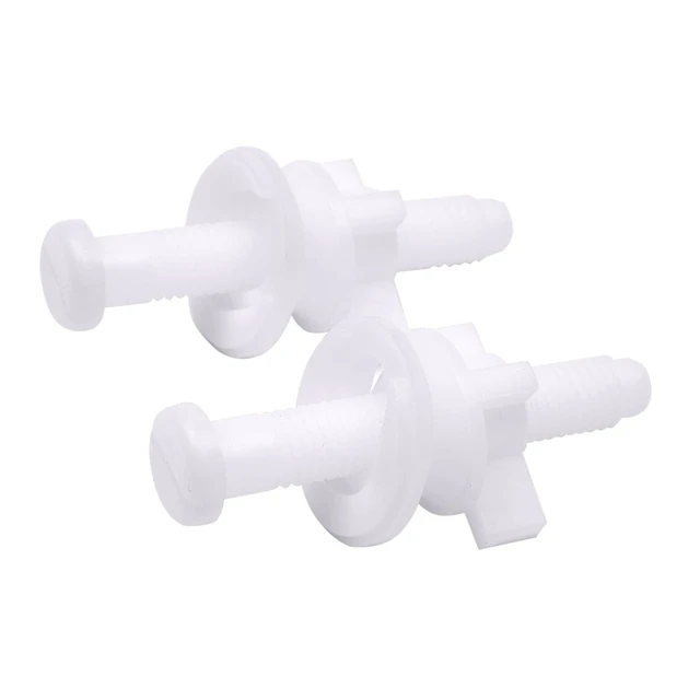 Alt view image 6 of 7 - 4-Pack Toilet Seat Screws Replacement Kit Plastic Toilet Seat Bolts | Toilet Seat Hinge Bolts and Screws with Nuts and Washers, Replacement Parts for Fixing Top Mount Toilet Seat Hinges