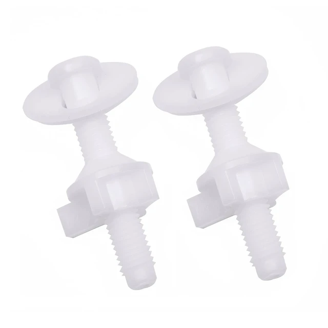 Alt view image 7 of 7 - 4-Pack Toilet Seat Screws Replacement Kit Plastic Toilet Seat Bolts | Toilet Seat Hinge Bolts and Screws with Nuts and Washers, Replacement Parts for Fixing Top Mount Toilet Seat Hinges