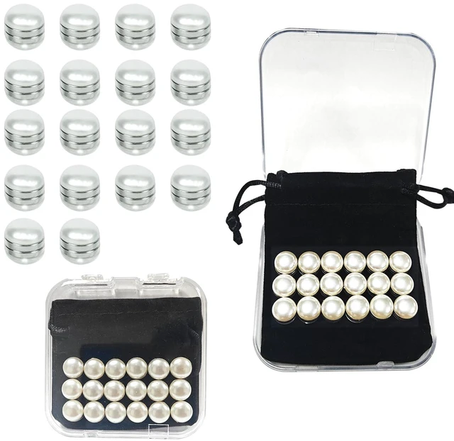 Main image of Pearl Veil Weights, 18 Pairs Magnetic Bridal Weights for Outdoor Weddings, Invisible Double-Sided Veil Weights (Black bag)