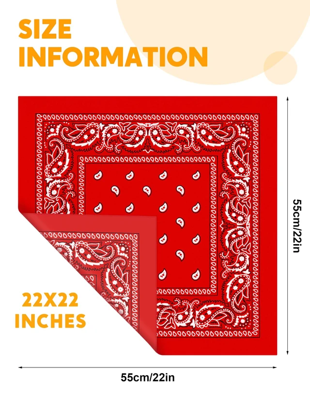 Alt view image 2 of 6 - 12 Pack Novelty Bandanas Paisley Print Cowboy Bandana Handkerchiefs, Assorted Colors