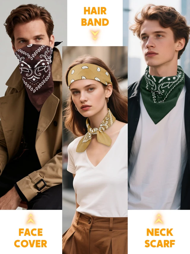 Alt view image 6 of 6 - 12 Pack Novelty Bandanas Paisley Print Cowboy Bandana Handkerchiefs, Assorted Colors